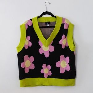Floral sweater vest